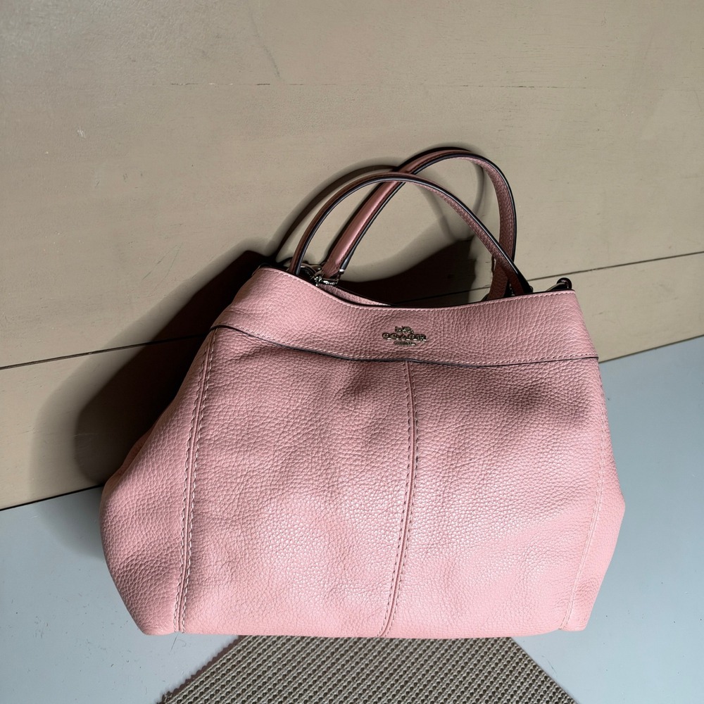 Coach Lexy Shoulder Bag Pink Pebbled Leather Hobo F28992